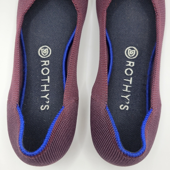 Rothy's Wine Rounded Toe Flat Size 9 - Picture 8 of 11